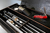 Шампури подарункові набір бокс для пікніка гриля та барбекю Оригінальні Віп подарунки на день народження татові, хлопцю,, фото 4