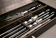 Шампури подарункові набір бокс для пікніка гриля та барбекю Оригінальні Віп подарунки на день народження татові, хлопцю,, фото 5