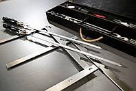 Шампури подарункові набір бокс для пікніка гриля та барбекю Оригінальні Віп подарунки на день народження татові, хлопцю,, фото 8