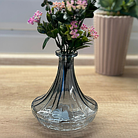 Стеклянная голубая ваза 12 см для флористики и декора