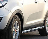 Бічні пороги труби D60 на Kia SPORTAGE 3 2010-2015 Пороги труба з проходом для КІА Спортейдж, фото 3