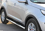 Бічні пороги труби D60 на Kia SPORTAGE 3 2010-2015 Пороги труба з проходом для КІА Спортейдж, фото 4