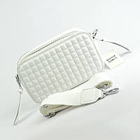Белая маленькая рифленая сумочка клатч на молнии, Женская модная молодежная кросс-боди мини сумка через плечо
