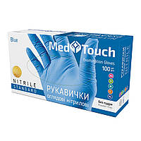 Рукавички нітрілові MedTouch Standard текстуровані нестерильні без пудри blue L 100 шт +