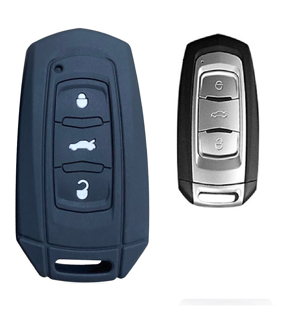 Coque clé,Étui à clé télécommande en cuir pour voiture Geely Atlas Boyue  NL3, EX7 Emgrand X7, EmgrarandX7, SUV GT GC9 - Type 0015-B