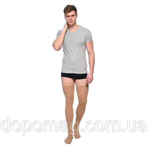 Панчохи компресійні чоловічі, закритий носок, 2 клас, бежеві. COMFORT. (23-32 мм рт.ст.)