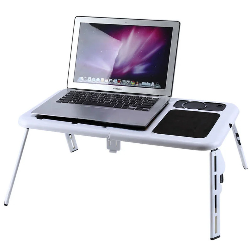 Стіл підставка під ноутбук Портативний розкладний столик трансформер з охолодженням для ноутбука E-TABLE