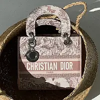 Сумка женская Christian Dior Lady D-Lite Pink White