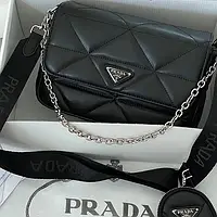 Сумка женская Prada Re-Nylon Padded Shoulder Black