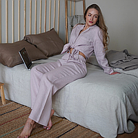 Пижама женская льняная Ingreen Нежно-розового цвета