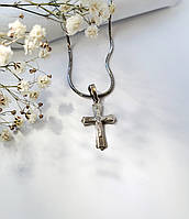 Серебряеый прямой крестик Крест с распятием серебро 925 пробы Родированное 2.50г 2014702