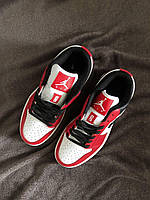 Nike Air Jordan Retro 1 Low White Red Logo кроссовки и кеды высокое качество Размер 36