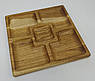Дерев’яна менажниця з дуба 25×25×2 см на 5 секцій — натуральна тарілка для подачі страв, фото 6