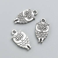 Фурнітура підвіска Сова 18х9 мм фасування 15шт+-. 20грам купити біжутерію гуртом