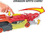 Автовоз Хот Вілс Паща дракона Hot Wheels Toy Car Track Set City Dragon Launch Transporter GTK42 Mattel Оригінал, фото 3