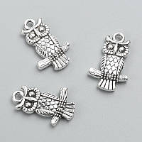 Фурнітура підвіска Сова 20х13 мм фасування 14шт+-. 20грам купити біжутерію гуртом
