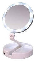 Дзеркало складне My Fold Away Mirror з Led підсвічуванням кругле SKL