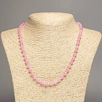 Намисто "Рожевий кварц" гладка кулька d-6мм+-, L-50см+- з каменю білий нефрит (сінт. фарб.) купити