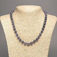 Намисто "Чароїт" гладка кулька d-8мм+-, L-50см+- з каменю білий нефрит (сінт. фарб.) купити біжутерію оптом в інтернеті