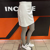 Белая короткая юбка эко-кожа пряма L