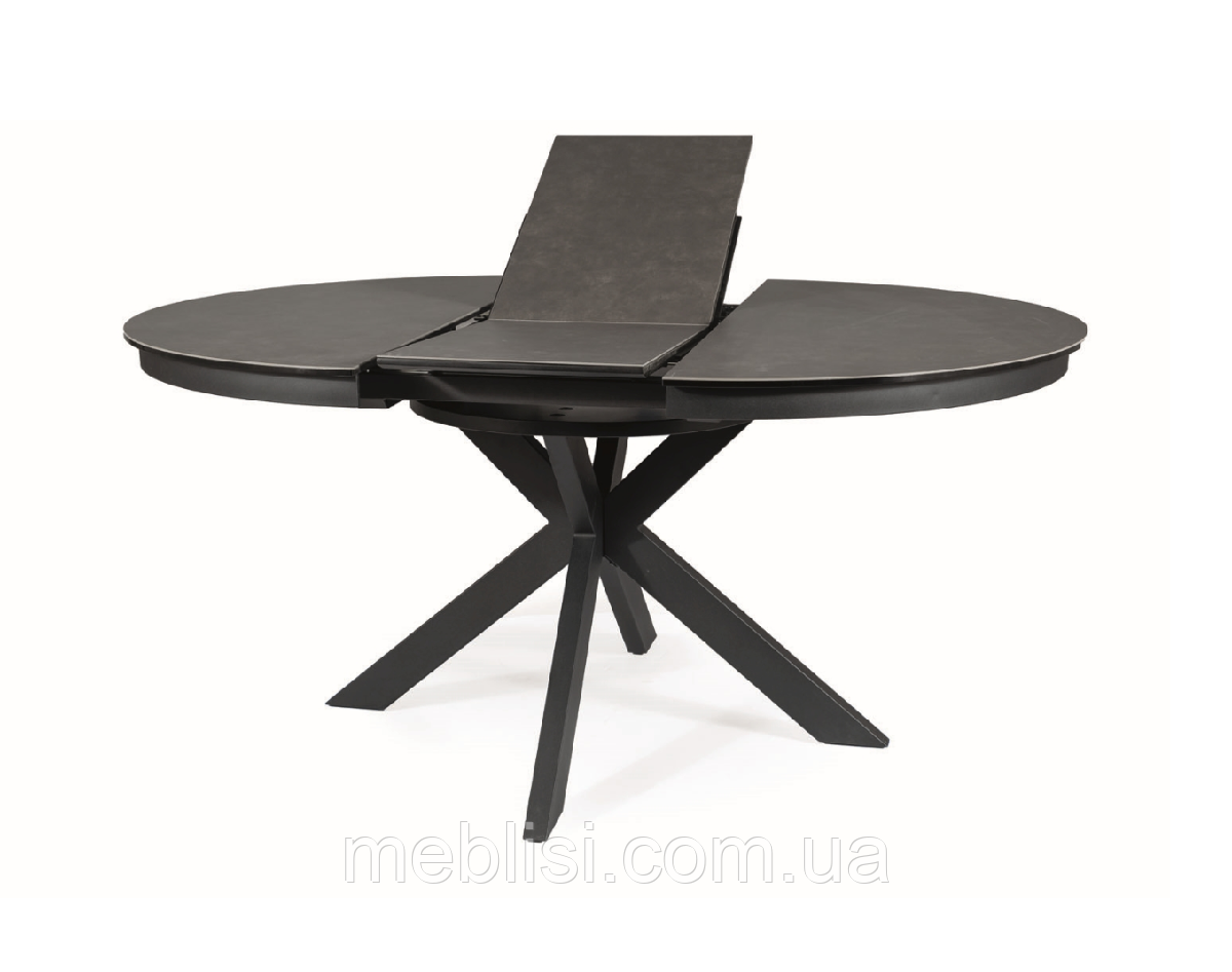 Стіл розкладний PORTO CERAMIC темно сірий мармур/чорний мат120 (160х76 (Польща Signal)