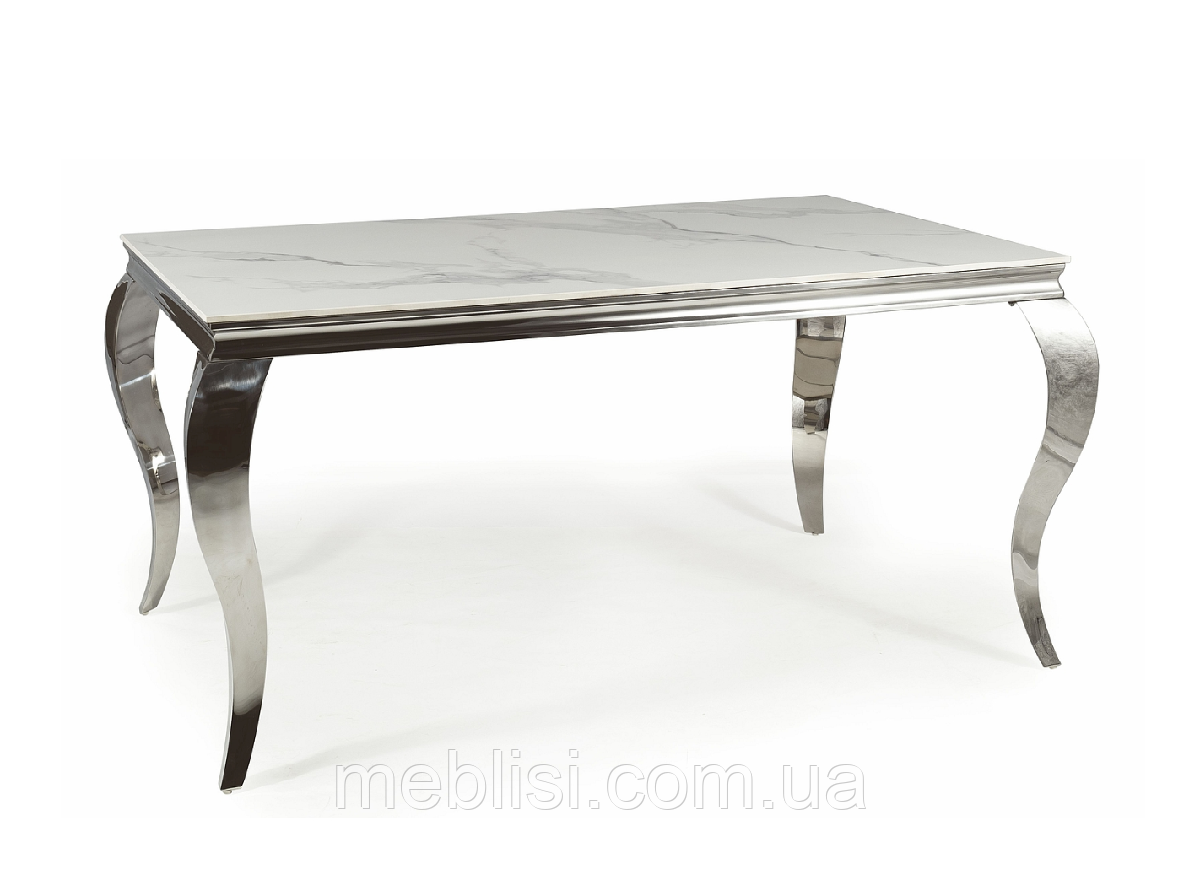 Стіл 150 PRINCE CERAMIC CALACATTA білий мармур/хром 150x90 (Польща Signal)