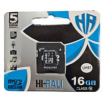 Карта памяти micro-SDHC 16Gb Hi-Rali Class10 + адаптер SD