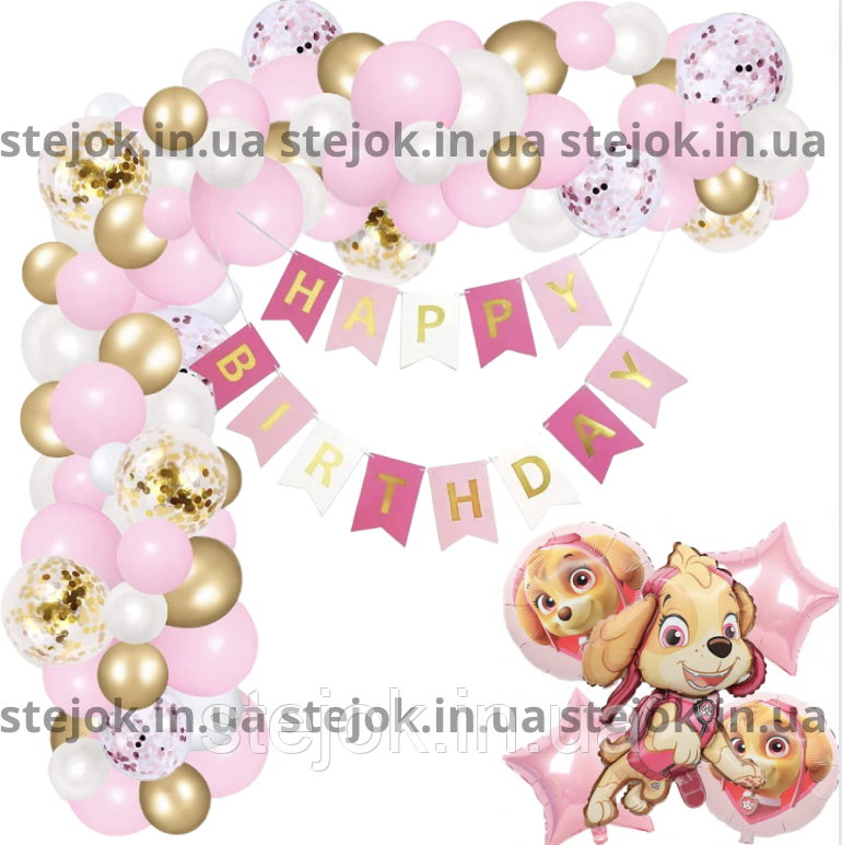 Набір кульок для дитячого дня народження фотозона Щенячий патруль "Скай", фото 1