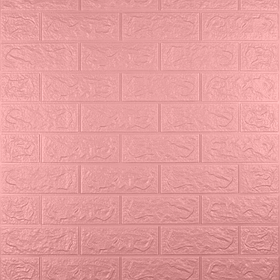 Самоклеючі 3Д панелі, м'які 3d панелі самоклейка для стін 700х770х5 мм, Рожева цегла