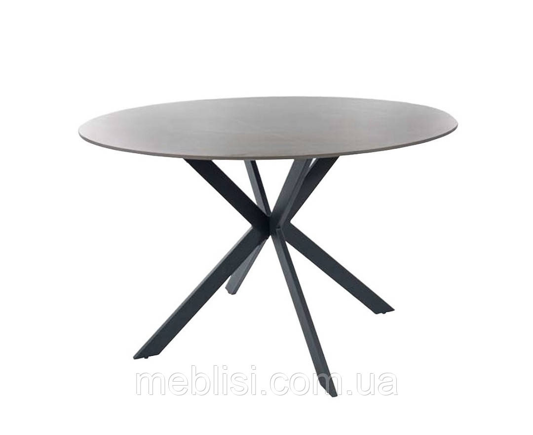 Стіл круглий TALIA кераміка сірий мармур/чорний 120х76 (Польща Signal)