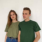 Оливкова базова футболка оверсайз 100% бавовна Fruit of the loom Valuweight жіноча чоловіча унісекс хакі, фото 5