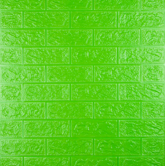 Самоклеючі 3Д панелі, м'які 3d панелі самоклейка для стін 700х770х5 мм, Зелена цегла