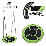 Підвісна дитяча гойдалка гніздо лелеки 100 см кругла , зелено-чорна Malatec 23514 Польща, фото 7