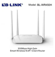 Маршрутизатор WiFi роутер LB-Link BL-WR450H 4 антенны 2 порта,двухдиапазонный беспроводной 300мбит/с lkp