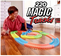 Гнучкий трек Magic Tracks, що світиться і світиться, 220 дет, гнучка іграшкова дорога автотрек, перегонова траса lkp