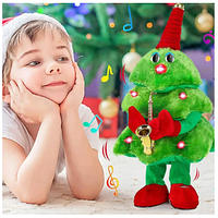Интерактивная музыкальная ёлка на батарейках,модная мягкая игрушка для детей танцующая елка с саксофоном lkp
