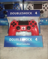 Джойстик проводной Doubleshock4 по типу Sony для ПК/PS4,проводной геймпад манипулятор с вибрацией Красный lkp