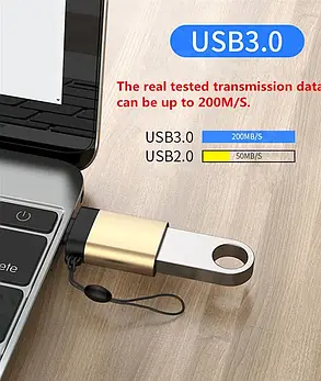 Адаптер OTG USB3.0 з Type-C на USB зі шнурком GP-89, фото 3
