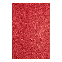 Фоамиран ЭВА красный с глиттером, с клеевым слоем, 200*300 мм, толщина 1,7 мм, 10 листов