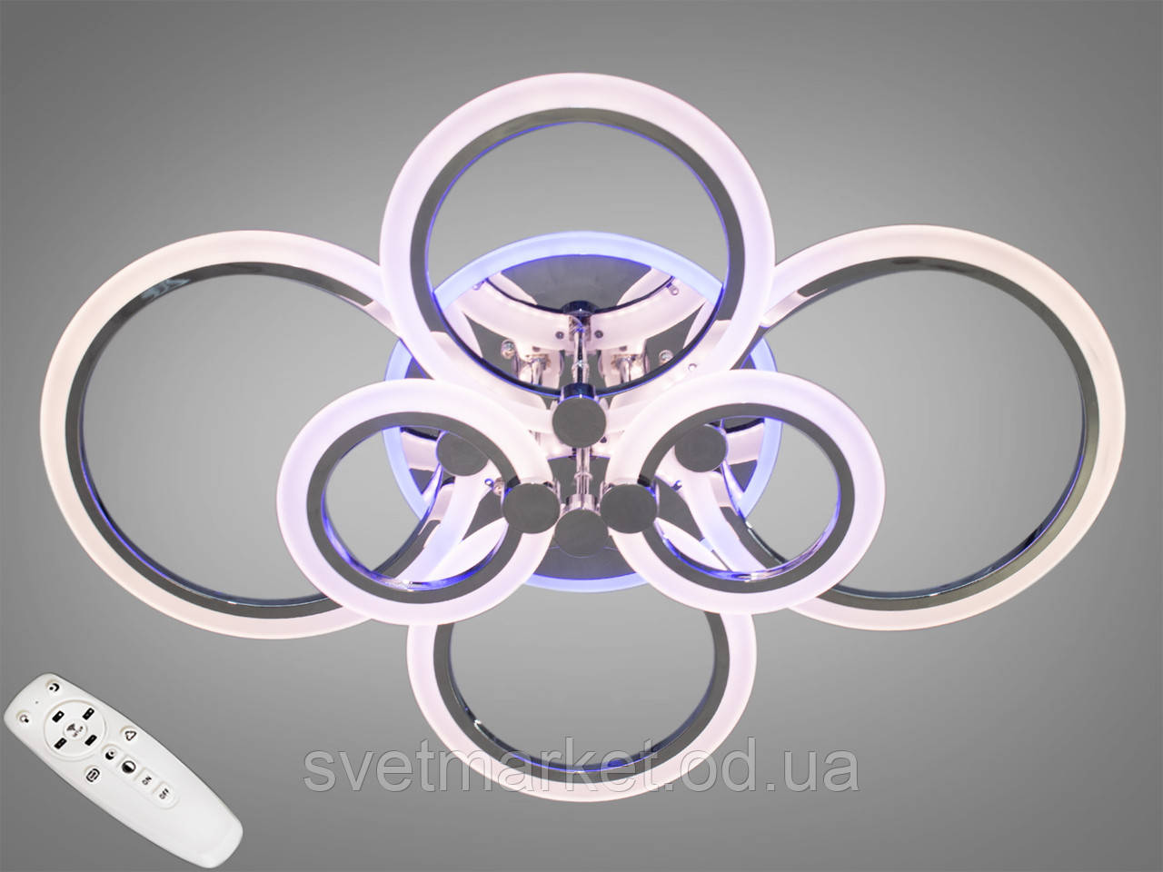 LED-люстра з діммером і кольоровою підсвіткою A8022/6HR LED 3color dimmer, фото 1