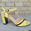 Босоніжки жіночі на підборах Rafaello, Жовті босоніжки з відкритим носком, фото 7