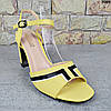 Босоніжки жіночі на підборах Rafaello, Жовті босоніжки з відкритим носком, фото 8