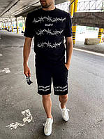 Мужской базовый комплект футболка+шорты thorn (черный) L321 качественная повседневная спортивная одежда тренд
