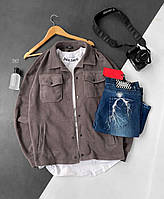 Мужской бомбер молодежный (коричневый) TN7 стильная легкая куртка на кнопках сезон осень-весна для парней