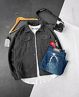 Мужской бомбер молодежный (черный) TN2 стильная легкая куртка на кнопках сезон осень-весна для парней тренд