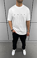 Мужская базовая футболка (белая) ada1421 качественная повседневная одежда для парней тренд