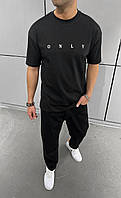 Мужская базовая футболка (черная) ada1421 качественная повседневная одежда для парней тренд