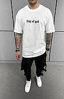 Мужская базовая футболка (белая) ada1587 качественная повседневная одежда для парней тренд