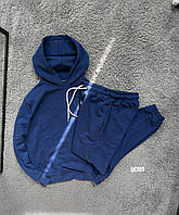 Мужской костюм штаны и худи (синий) ос189 молодежный спортивный весенний комплект для парней c капюшоном cross