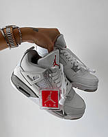 Женские кроссовки Nike Air Jordan 4 Retro White Oreo (белые) красивые стильные повседневные кроссы 2668